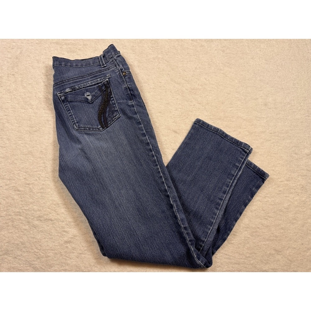 Gloria Vanderbilt Petite Straight‎ Leg Jeans Blue Wash Size 12P
